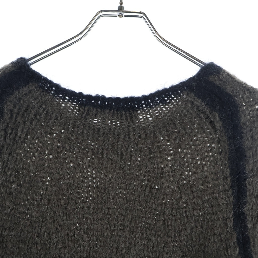 OUR LEGACY(アワーレガシー) Steel Mohair Rider スチールモヘア ライダー コントラストトリム ラウンドネック セーター ブラウン M4253RS