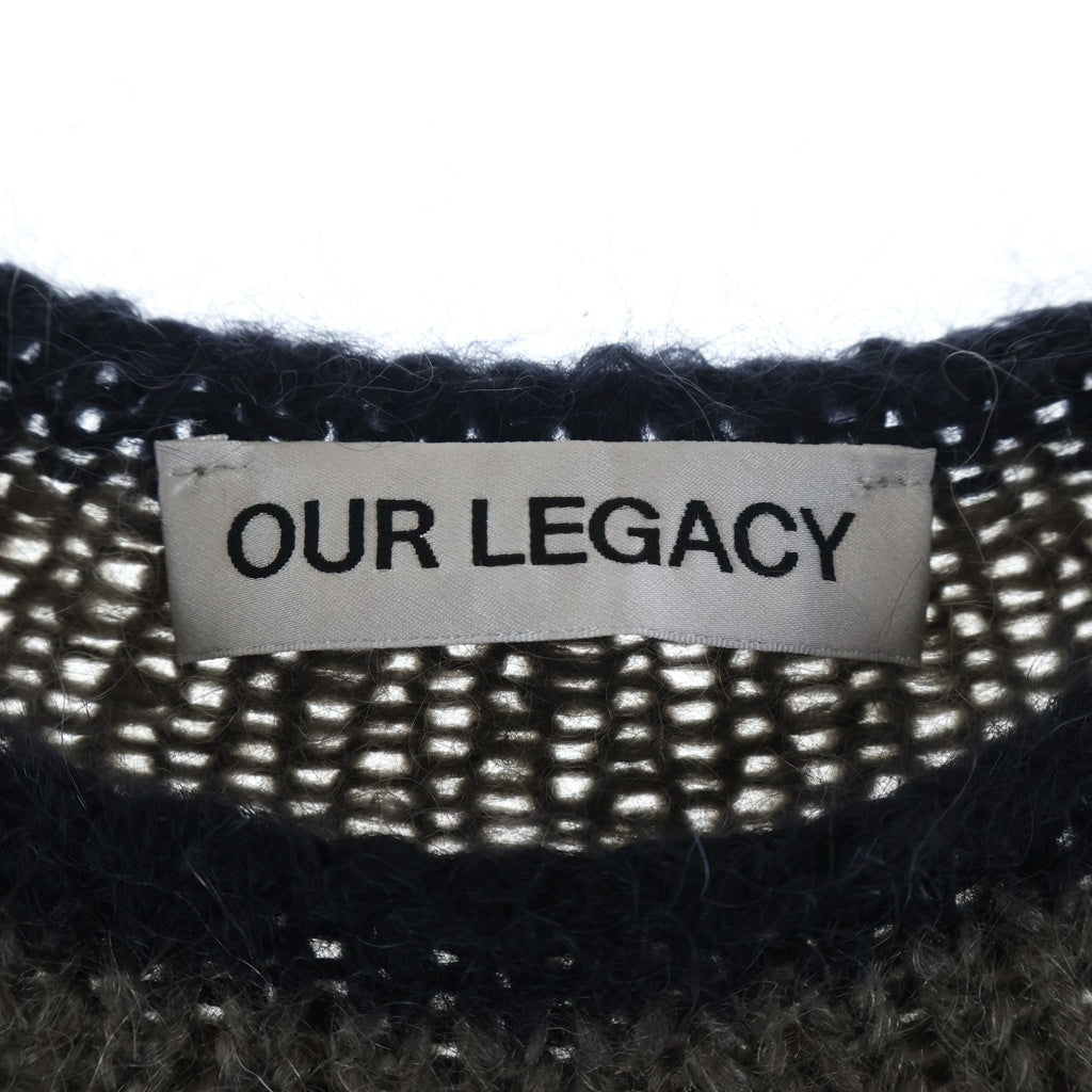 OUR LEGACY(アワーレガシー) Steel Mohair Rider スチールモヘア ライダー コントラストトリム ラウンドネック セーター ブラウン M4253RS
