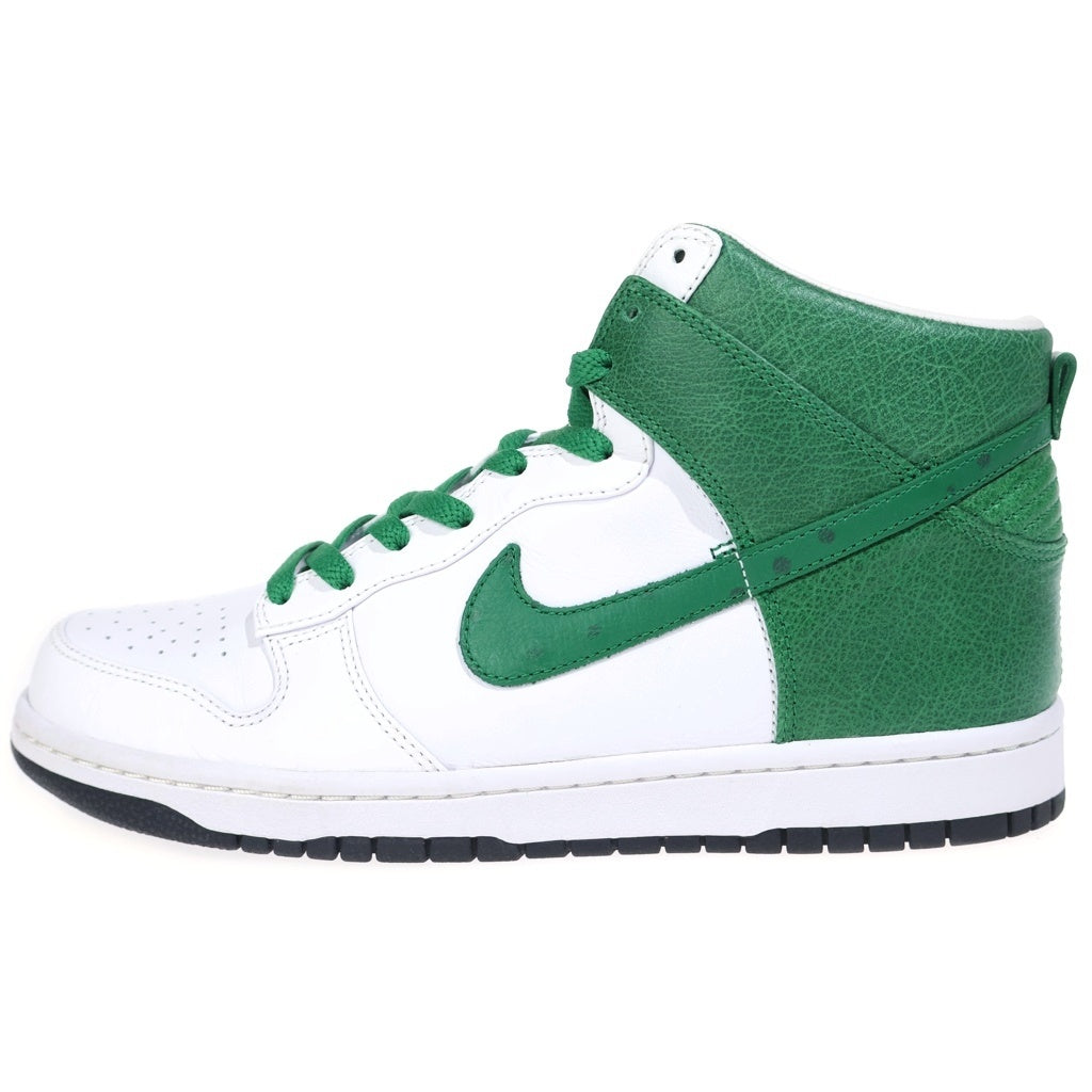 NIKE(ナイキ) Dunk High Premium 317891-131 ダンクハイプレミアム レザー ハイカットスニーカー シューズ US9.5/27.5cm ホワイト/グリーン