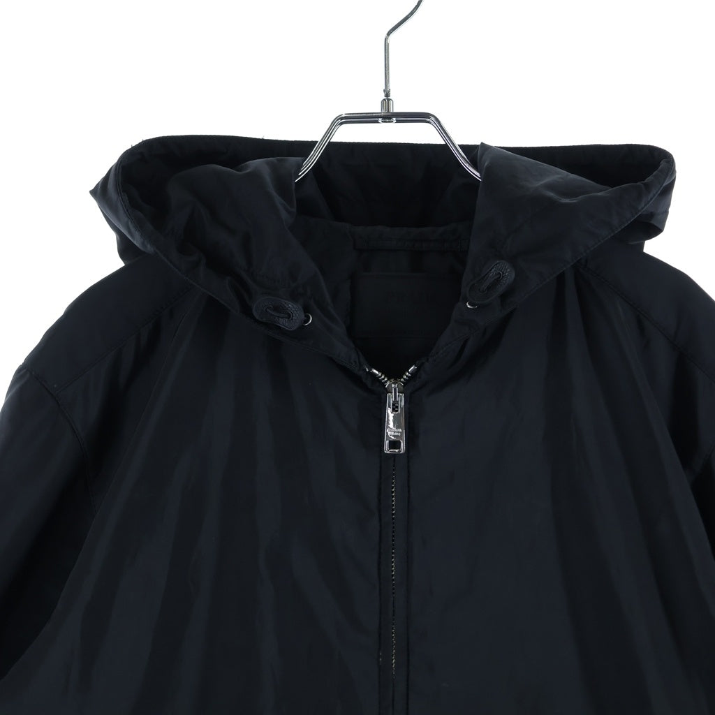 PRADA(プラダ) Re-nylon Zip Jacket リナイロン トライアングルロゴ フーデッド ジップアップジャケット ブラック SGM242 R132 1060
