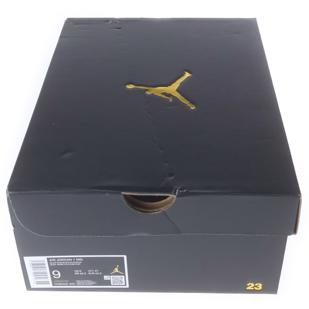 NIKE(ナイキ) AIR JODAN 1 MID Blue Void DQ8426-403 エアジョーダン1 ミッド ブルーボイド ミッドカットスニーカー シューズ ブルー/ホワイト US9/27.0cm