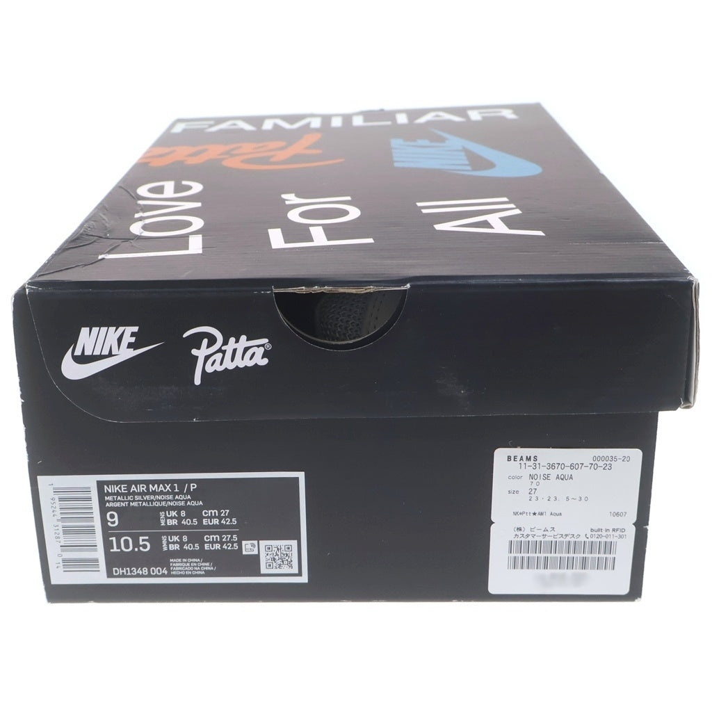 NIKE(ナイキ) ×PATTA AIR MAX 1 /P DH1348-004 パタ エアマックス1 ローカットスニーカー ブルー/グレー US9/27cm