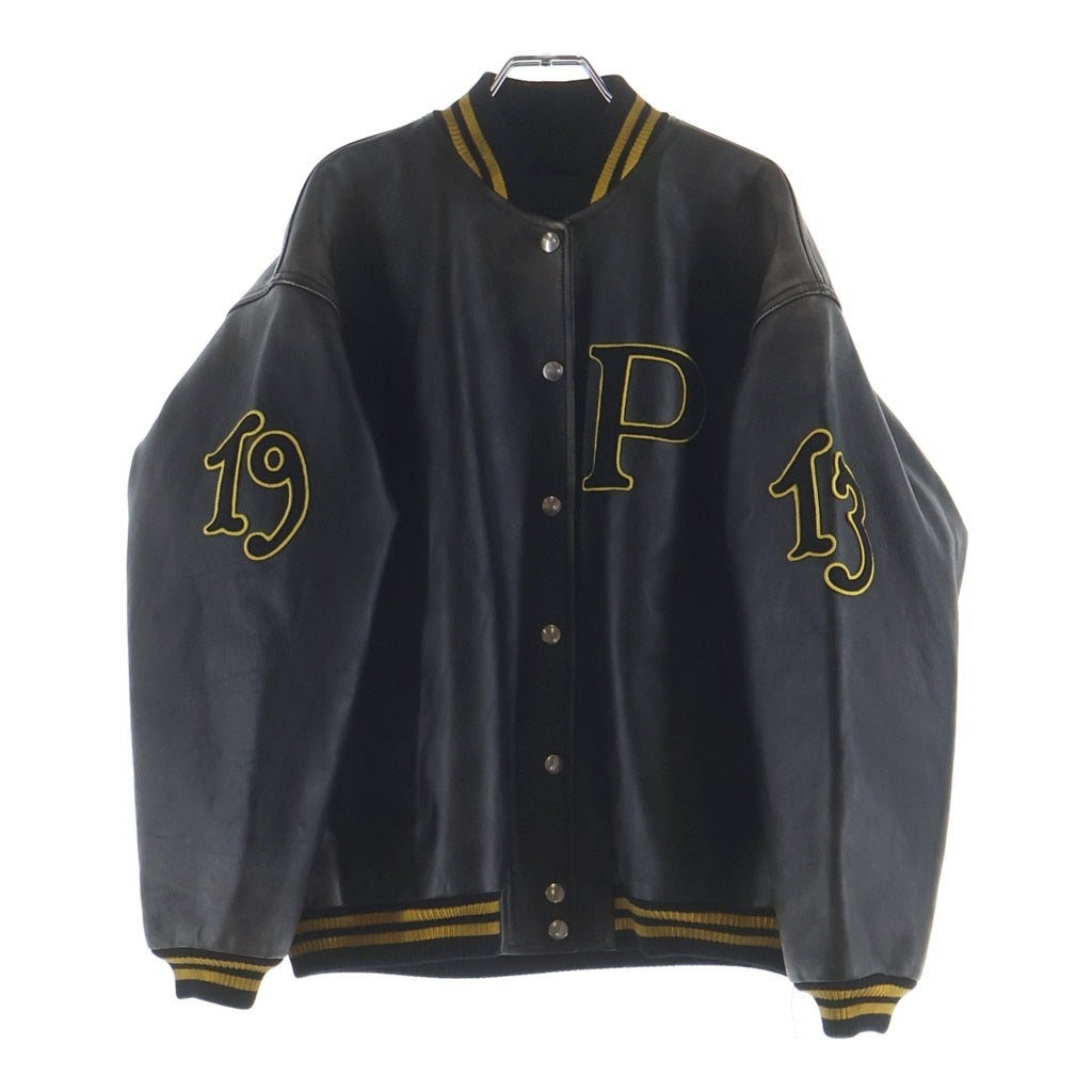 PRADA(プラダ) FROM THE RUNWAY パッチ付 レザー ボンバージャケット 58A190 S000 15Y0 ブラック/イエロー