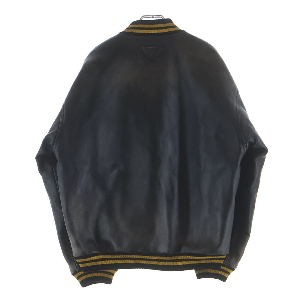 PRADA(プラダ) FROM THE RUNWAY パッチ付 レザー ボンバージャケット 58A190 S000 15Y0 ブラック/イエロー