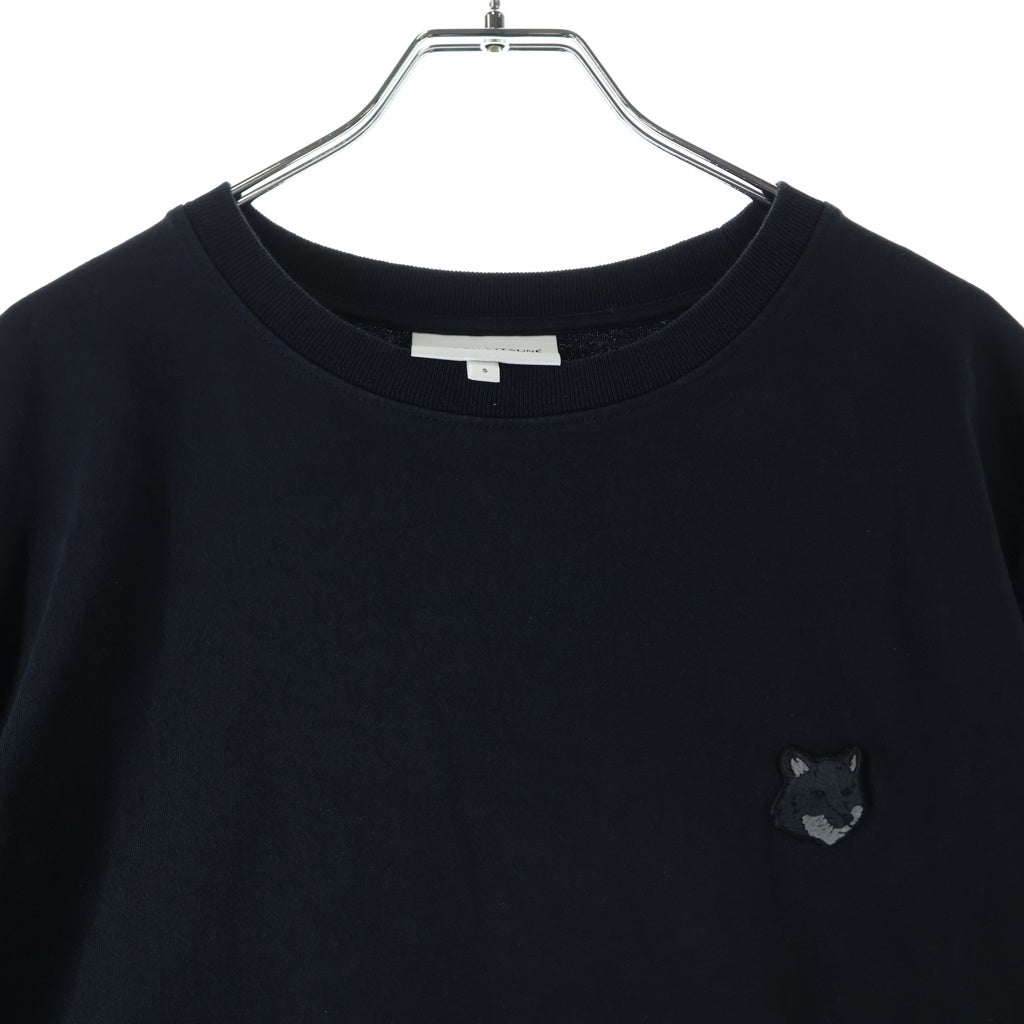 MAISON KITSUNE(メゾンキツネ) 24SS BOLD FOX HEAD PATCH COMFORT TEE SHIRT ボールドフォックスヘッドパッチコンフォート半袖Tシャツ クルーネックカットソー ブラック MM00127KJ0118