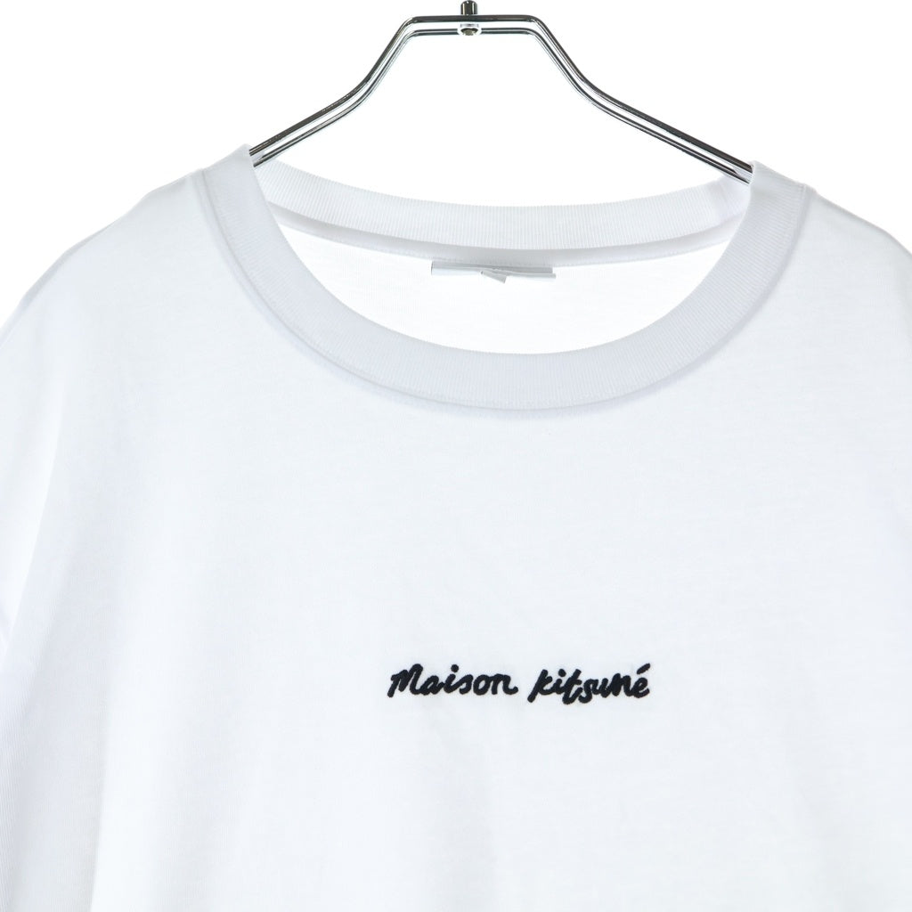MAISON KITSUNE(メゾンキツネ) EMBROIDERY OVERSIZE TEE-SHIRT エンブロイダリー オーバーサイズ 半袖Tシャツ クルーネックカットソー ホワイト OM00122KJ0119