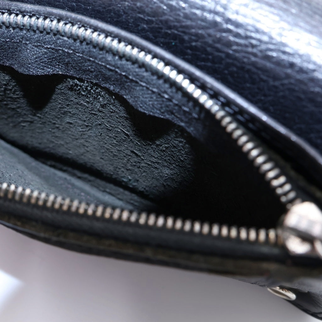 CHROME HEARTS(クロムハーツ) 2ZIP STRAP 2ジップストラップ ストラップ付クロスボールボタン レザーウォレット 財布 ブラック