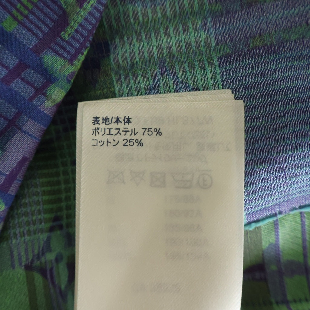 LOUIS VUITTON(ルイヴィトン) 21AW モノグラム ネオンチェック オーバーサイズ ビジネス長袖シャツ グリーン/ブルー RM212 FU9 HLS77W