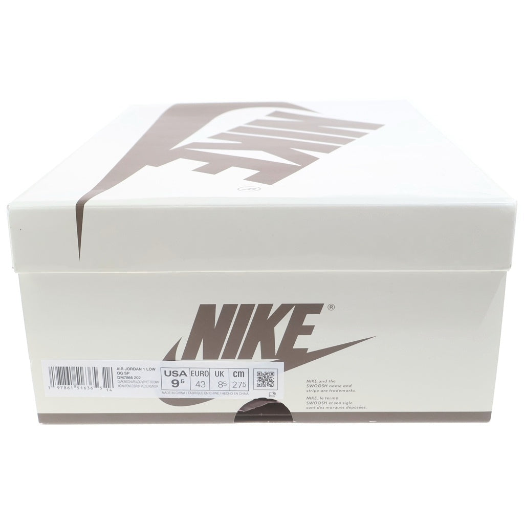 NIKE(ナイキ) ×TRAVIS SCOTT AIR JORDAN 1 LOW OG SP VELVET BROWN トラヴィススコット エアジョーダン 1 ベルベットブラウン ローカットスニーカー US9.5/27.5cm DM7866-202