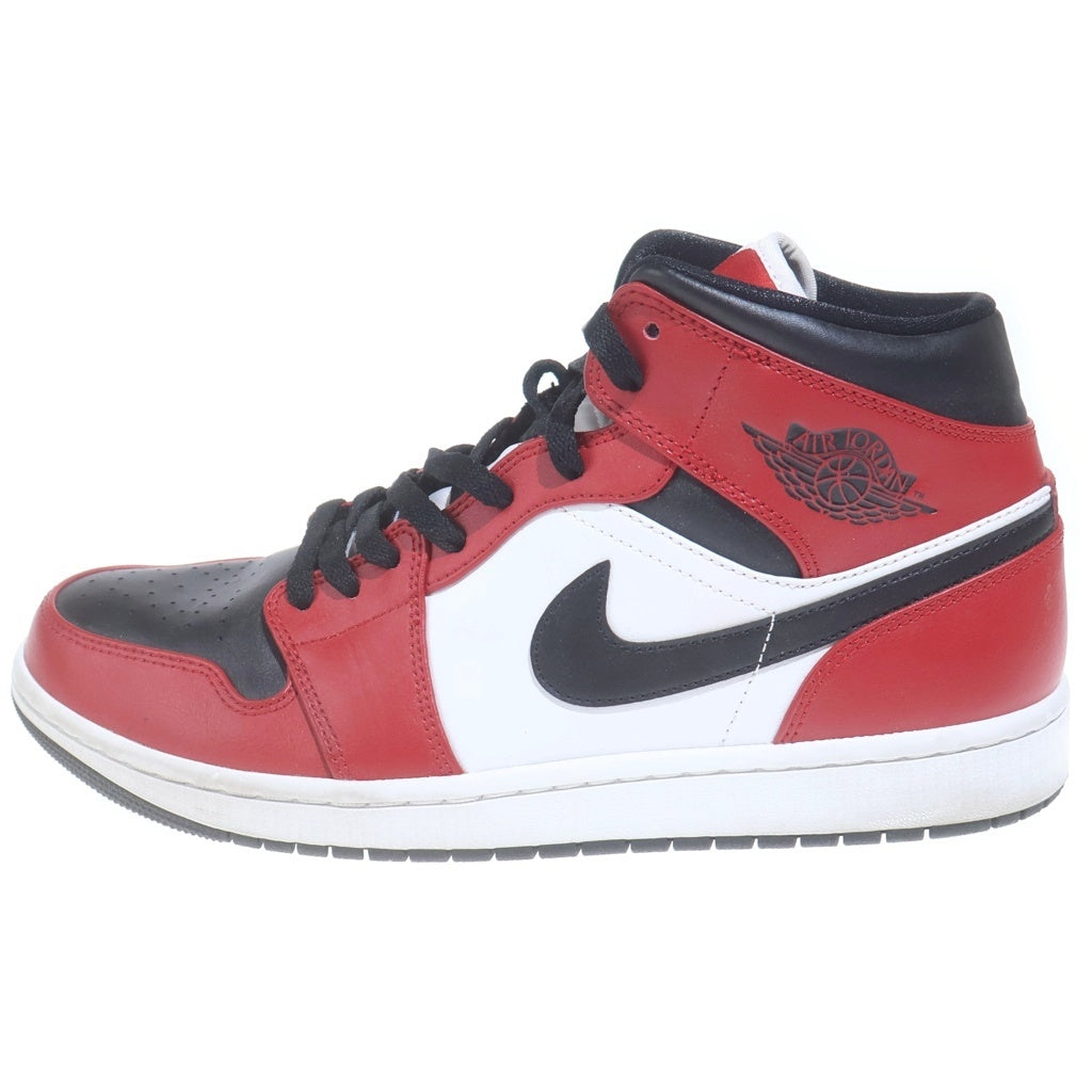 NIKE(ナイキ) AIR JORDAN 1 MID CHICAGO BLACK TOE 554724-069 エアジョーダン1 シカゴ ブラック トゥ ミッドカットスニーカー ブラック/レッド US10.5/28.5cm