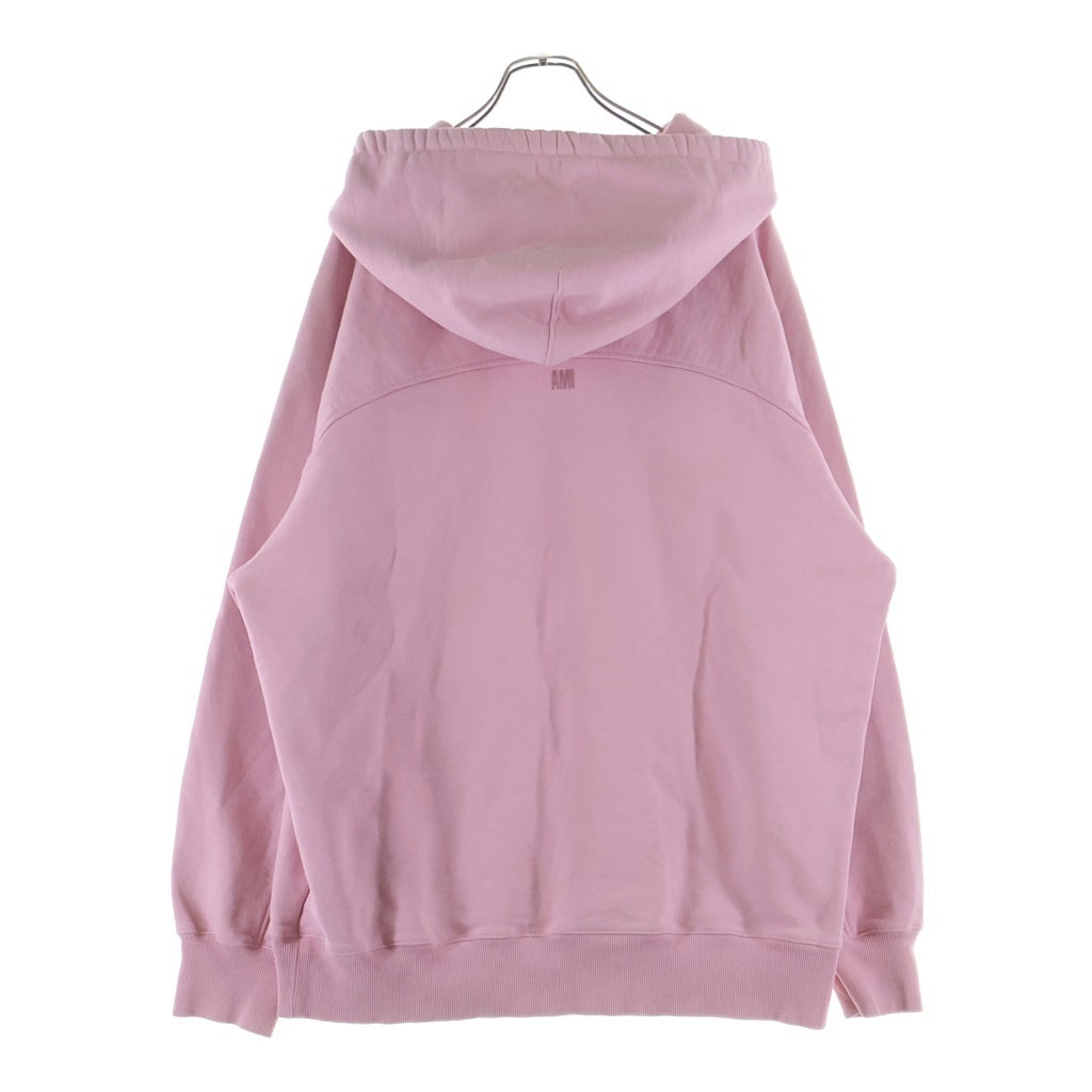 ami paris(アミパリス) Hoodie ハートロゴ刺繍 プルオーバースウェットパーカー フーディー ピンク E22USW202.747