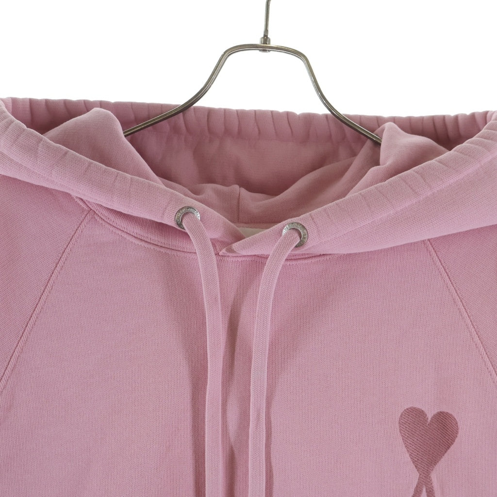 ami paris(アミパリス) Hoodie ハートロゴ刺繍 プルオーバースウェットパーカー フーディー ピンク E22USW202.747