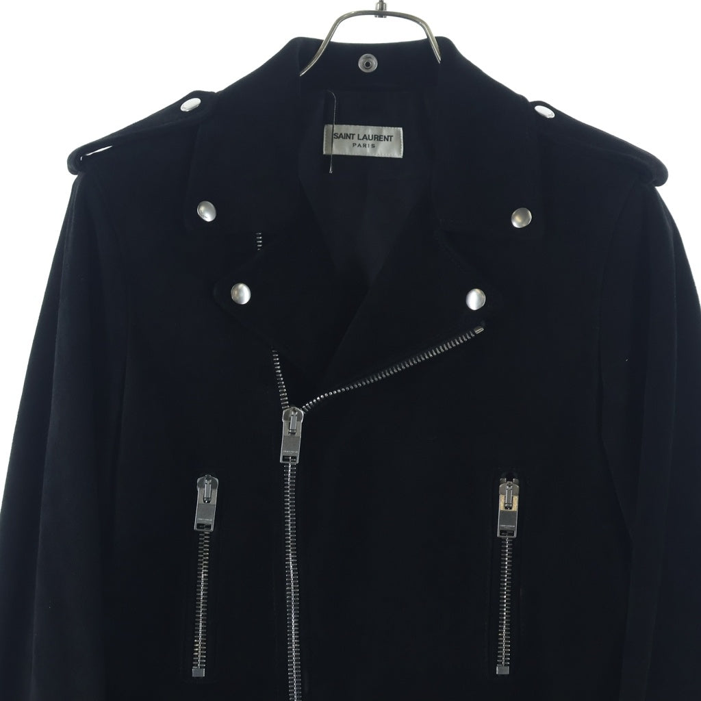 SAINT LAURENT PARIS(サンローランパリ) L01 Classic Motorcycle Jacket クラシック モーターサイクル ダブルライダース スウェード レザー ジャケット ブラック 484284 Y5NM1