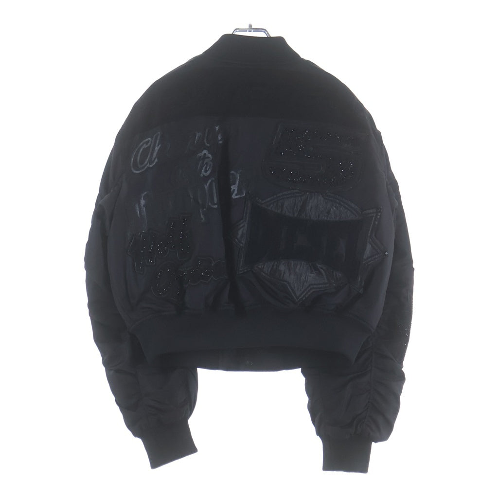 DIESEL(ディーゼル) 24AW SUPER-MANUA ワッペンボンバージャケット ジップアップブルゾン ブラック A17576