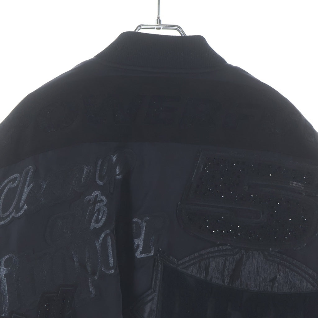 DIESEL(ディーゼル) 24AW SUPER-MANUA ワッペンボンバージャケット ジップアップブルゾン ブラック A17576