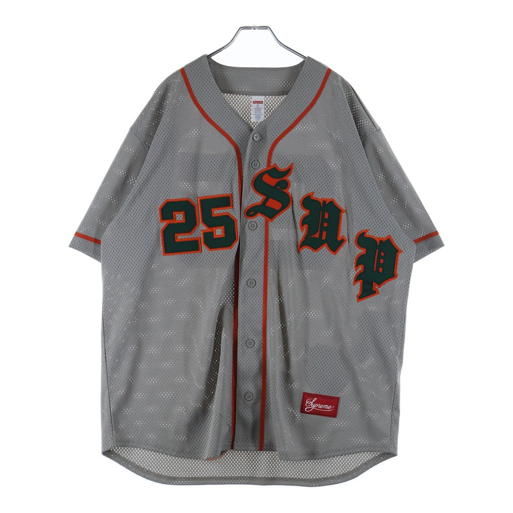 SUPREME(シュプリーム) 25SS Old English Baseball Jersey オールドイングリッシュベースボールジャージ ゲームシャツ グレー