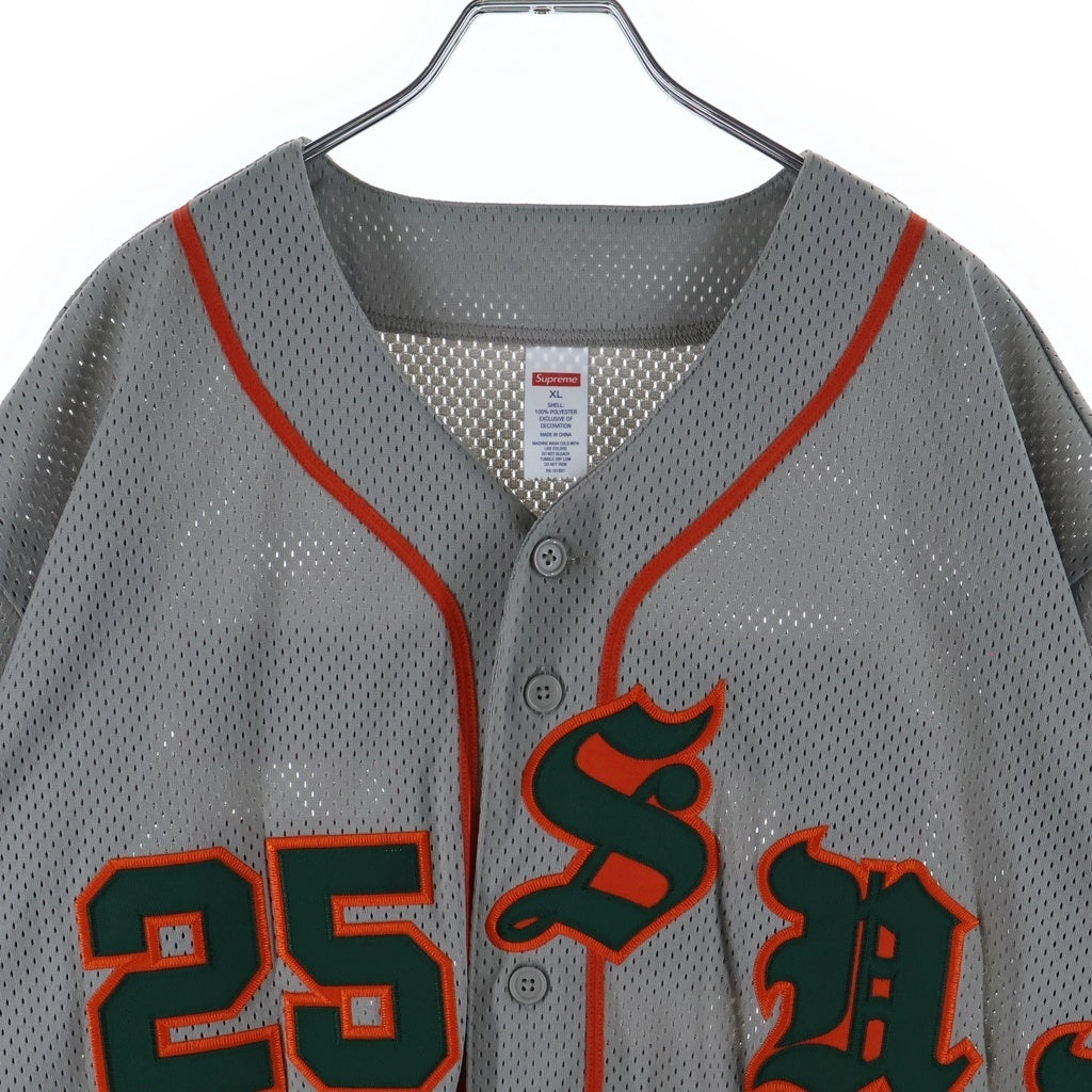SUPREME(シュプリーム) 25SS Old English Baseball Jersey オールドイングリッシュベースボールジャージ ゲームシャツ グレー