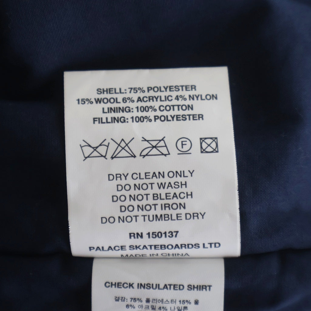 Palace Skateboards(パレススケートボーズ) CHECK INSULATED SHIRT チェック インシュレイティドシャツ ネイビー