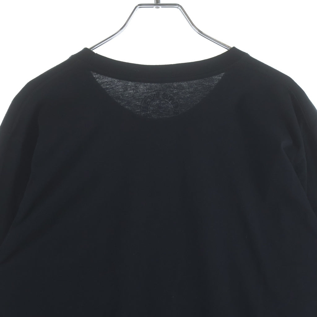 CHROME HEARTS(クロムハーツ) Neck Logo L/S Tee ネックロゴプリント クルーネック長袖Tシャツカットソー ブラック