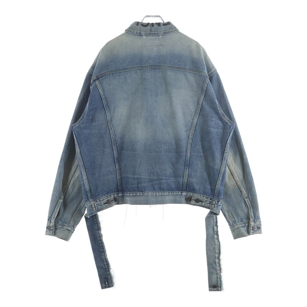 BALENCIAGA(バレンシアガ) 18SS クラッシュデザイン ネックロゴデニムジャケット 493606 TXE05 インディゴ