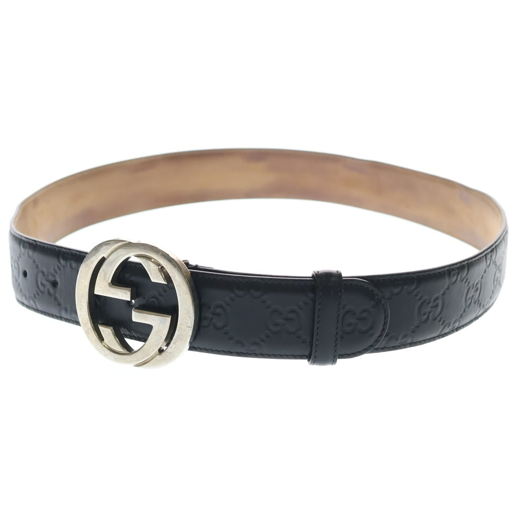 GUCCI(グッチ) インターロッキング ベルト ブラック レザー 411924
