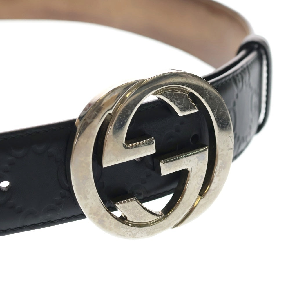GUCCI(グッチ) インターロッキング ベルト ブラック レザー 411924