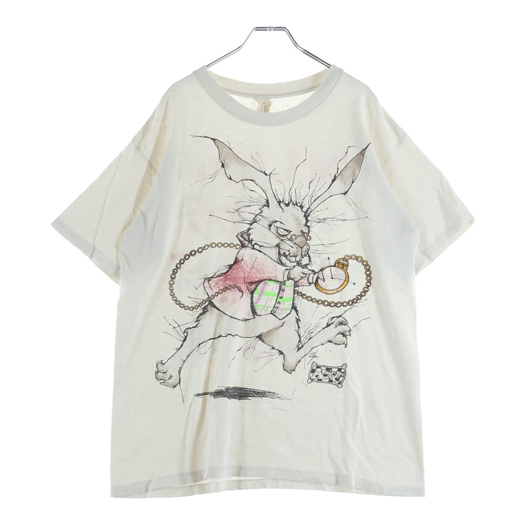 VINTAGE(ヴィンテージ) 90's Alice in Wonderland Tee 不思議の国のアリス 白うさぎ 半袖Tシャツ カットソー ホワイト