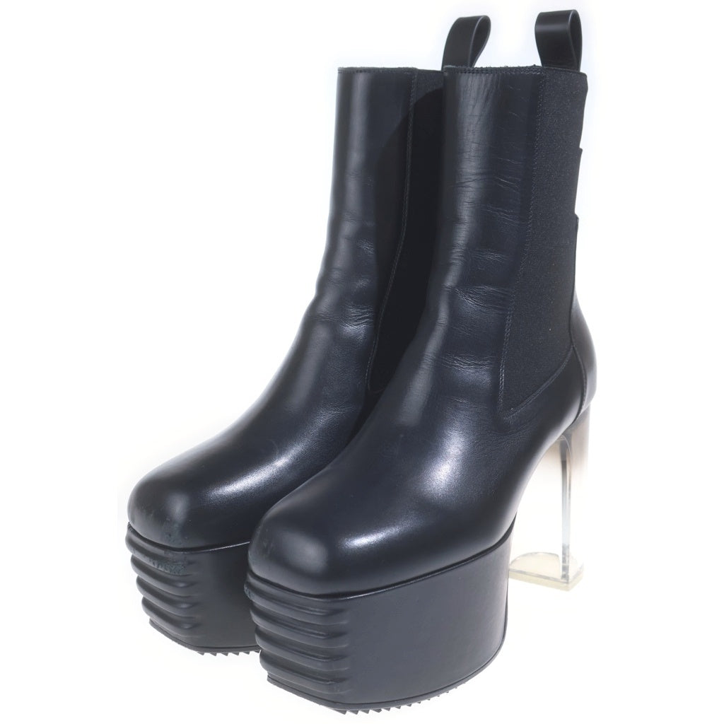 Rick Owens(リックオウエンス) KISS BOOTS キス ブーツ クリアヒール レザーブーツ ブラック