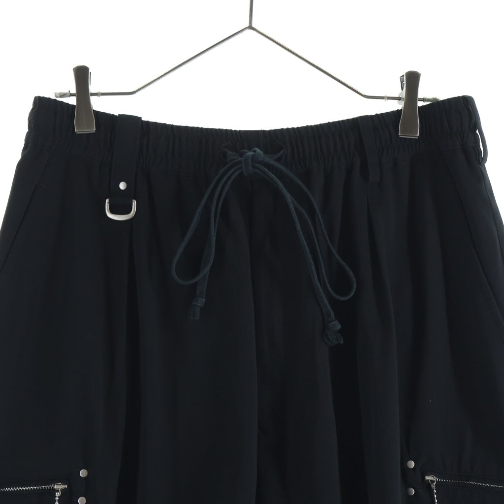 s'yte(サイト) ポリエステル サルエルパンツ ブラック UM-P77-912