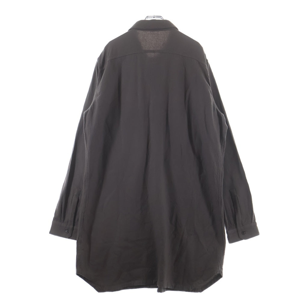 Rick Owens(リックオウエンス) 22AW STROBE FIELD SHIRT ウール オーバーサイズ シャツ ブラウン RU02B2295