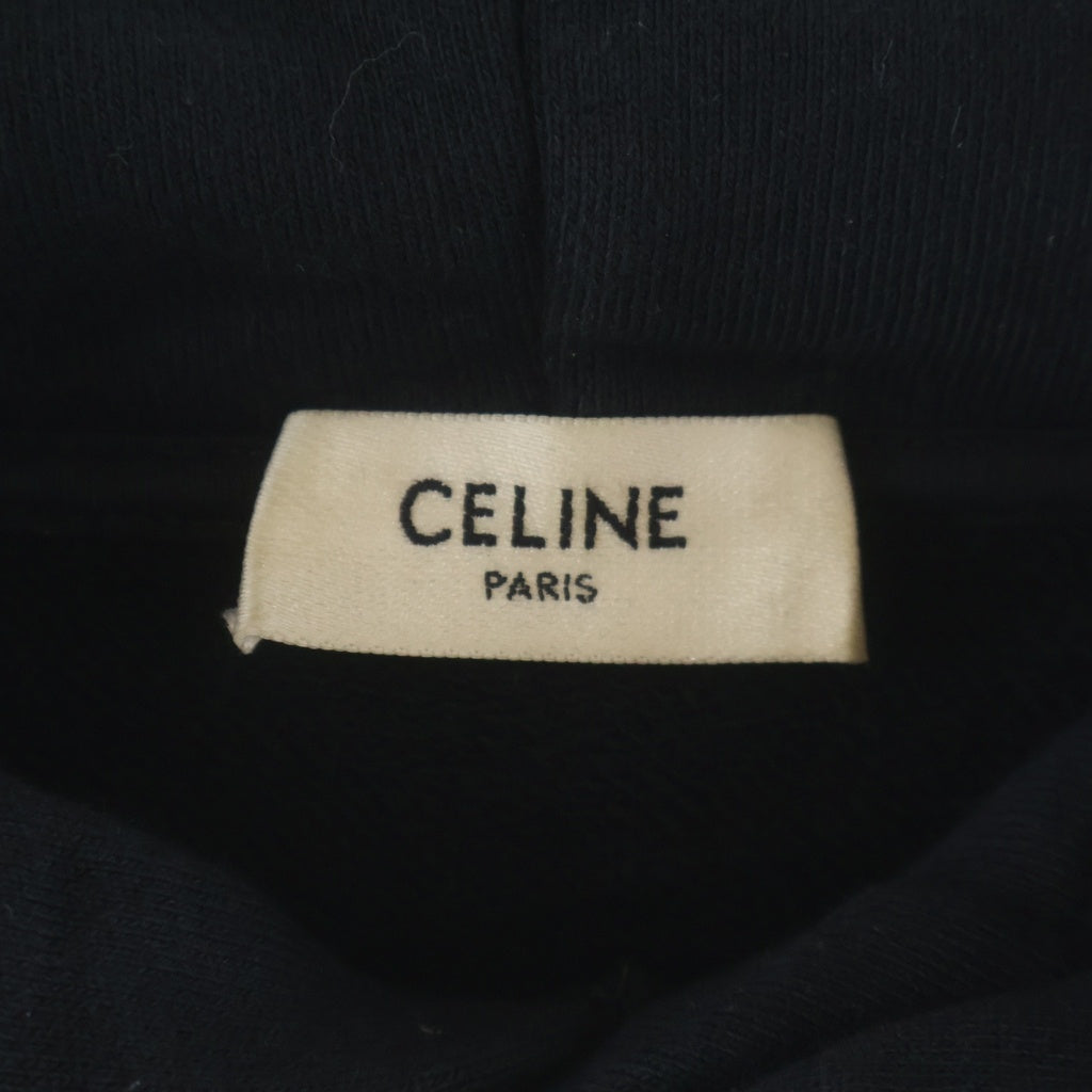 CELINE(セリーヌ) 21AW Loose Sweatshirt In Cotton Fleece ドローコード プルオーバー フーディー スウェット パーカー ブラック 2Y468670Q