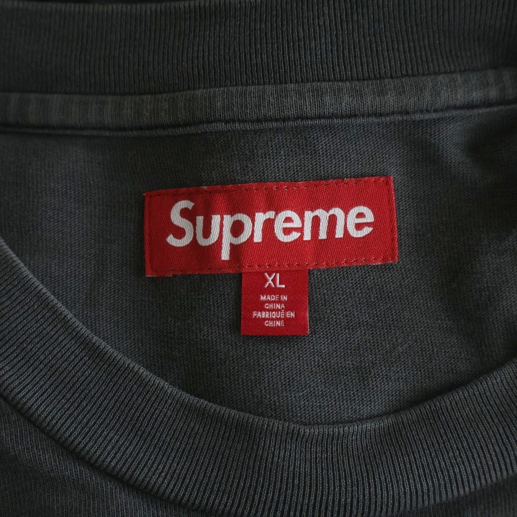SUPREME(シュプリーム) 26SS Cracked Sleeve L/S Top Washed Black クラックドスリーブ ロングスリーブトップ ウォッシュドブラック 長袖Tシャツ チャコール