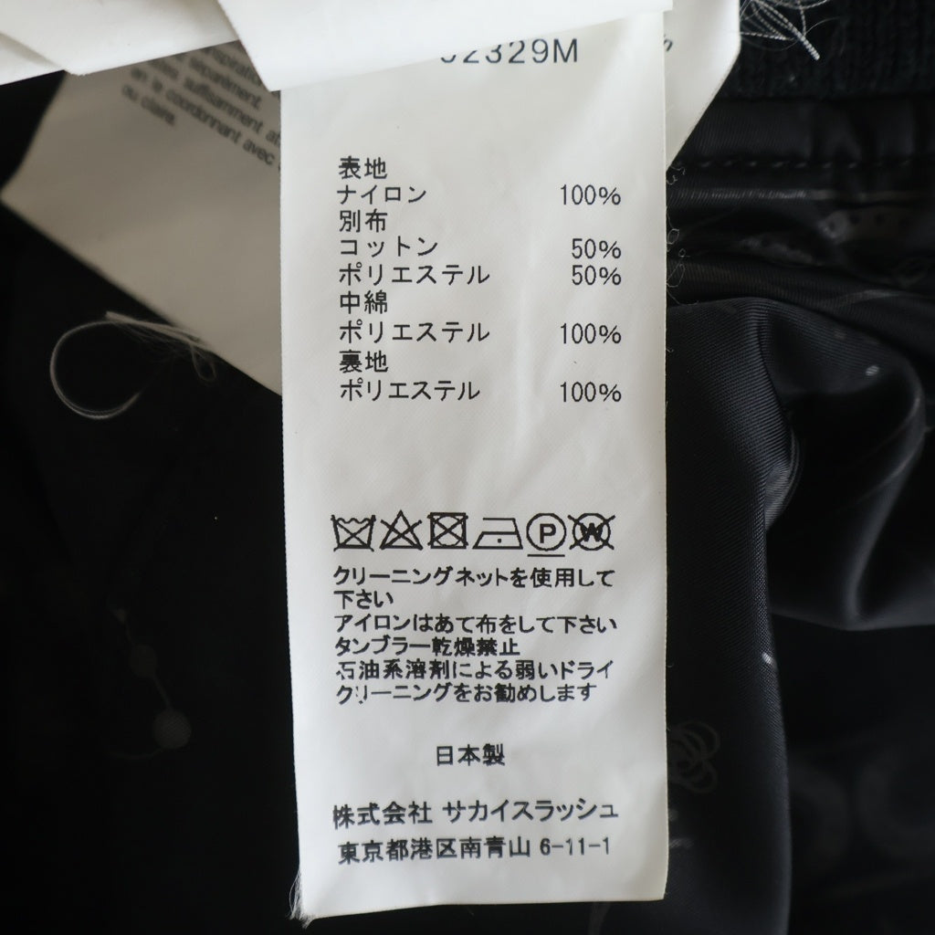 Sacai(サカイ) 20AW ×Dr.Woo BANDANA PRINT MA-1 BOMBER JACKET ドクターウー バンダナプリントボンバージャケット ジップアップブルゾン ブラック