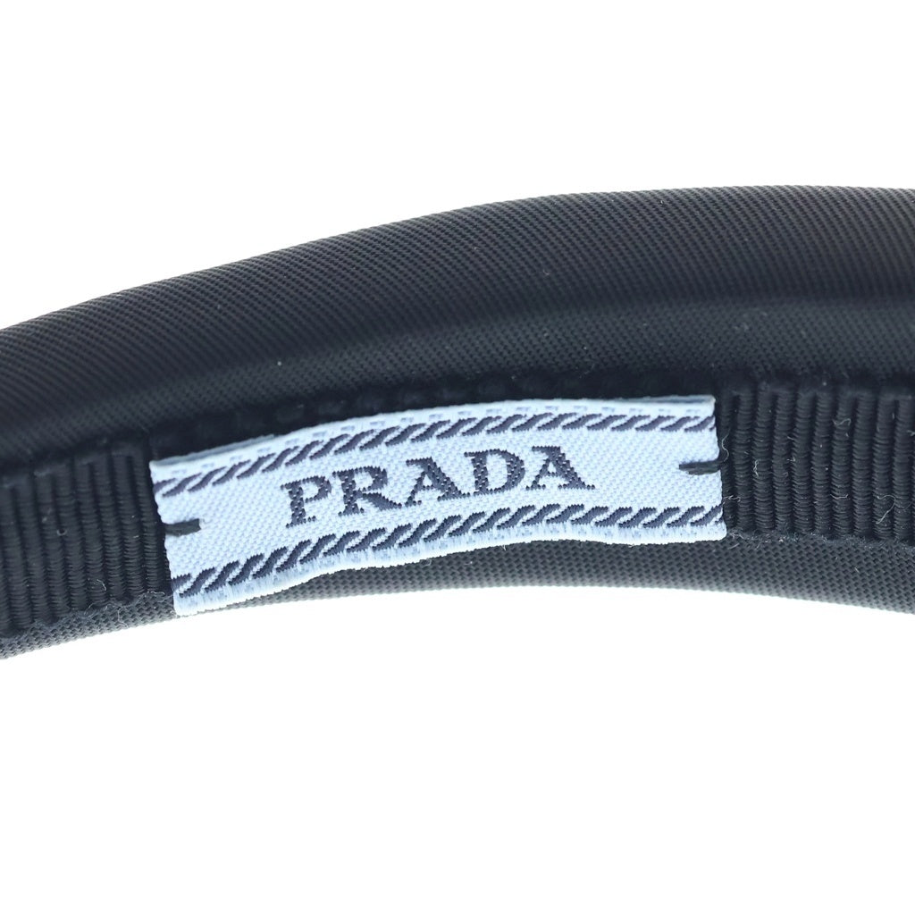 PRADA(プラダ) トライアングルロゴ ナイロン カチューシャ ヘアアクセサリー ブラック 1IH080 レディース