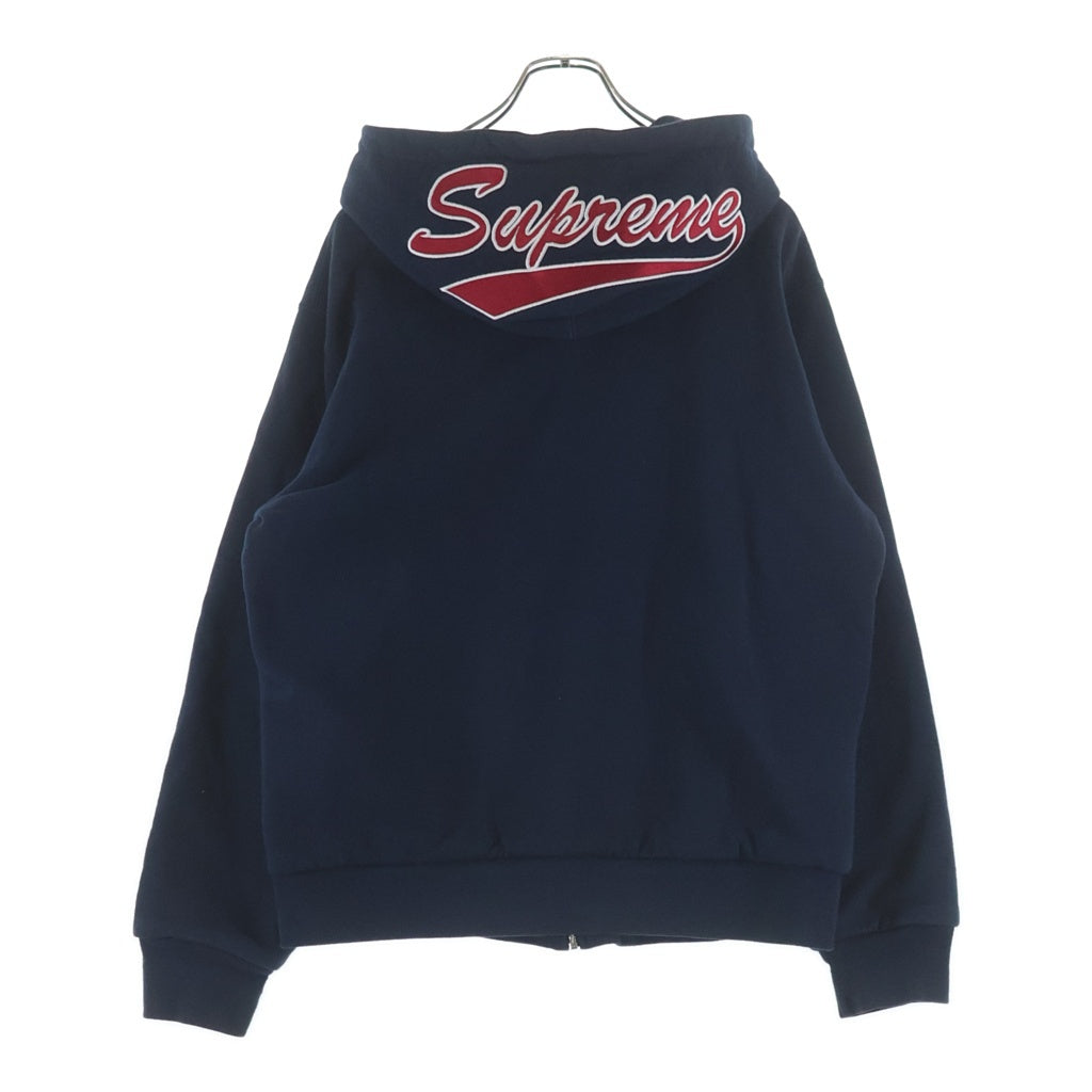 SUPREME(シュプリーム) 18AW Thermal Zip Up Sweatshirt 裏地サーマル ジップアップ スウェットシャツ フーディー パーカー ネイビー