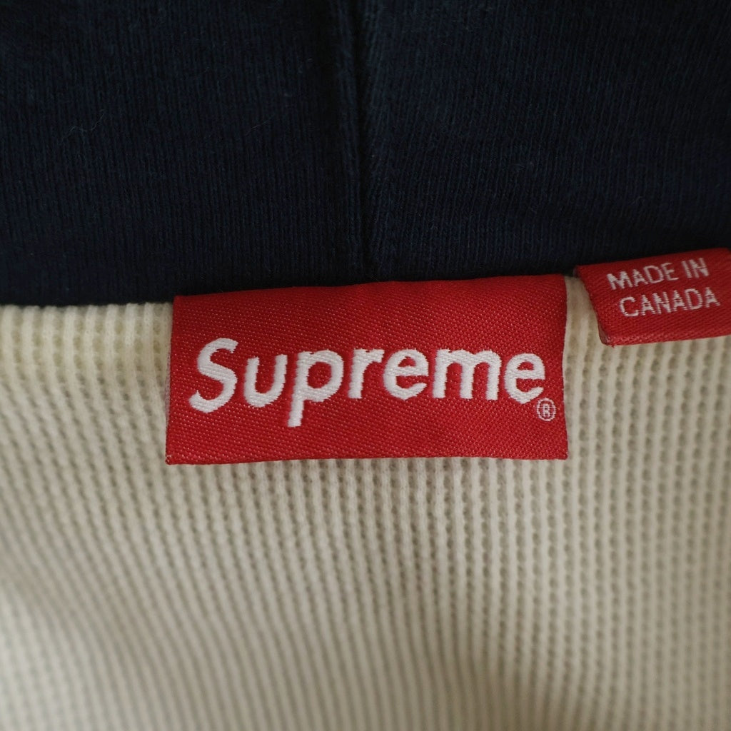 SUPREME(シュプリーム) 18AW Thermal Zip Up Sweatshirt 裏地サーマル ジップアップ スウェットシャツ フーディー パーカー ネイビー