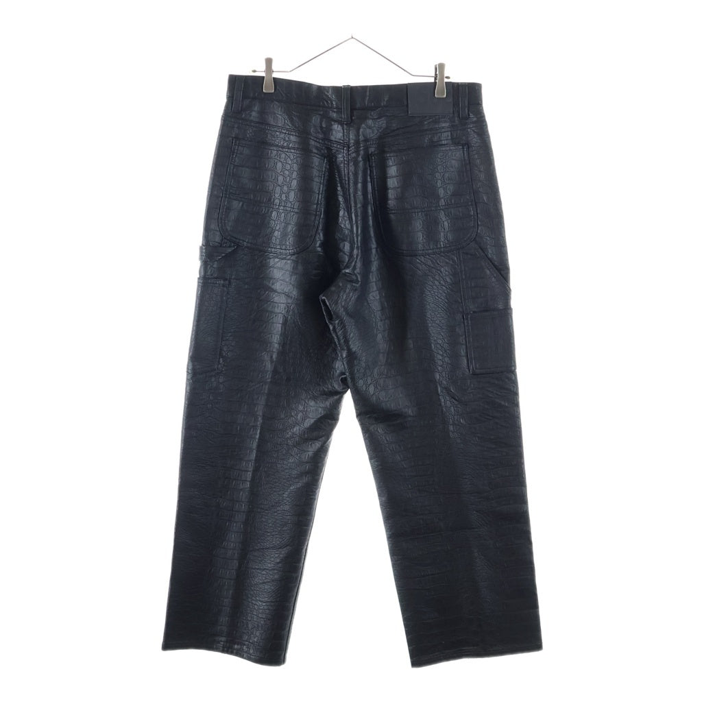 SUPREME(シュプリーム) 22SS Faux Croc Painter Pant フェイククロコペインターパンツ フェイクレザー 型押し ブラック