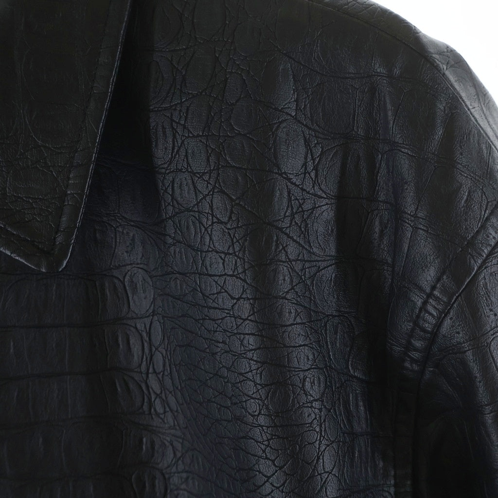 SUPREME(シュプリーム) 22SS Faux Croc Car Coat フェイククロコカーコート フェイクレザージャケット 型押し ブラック