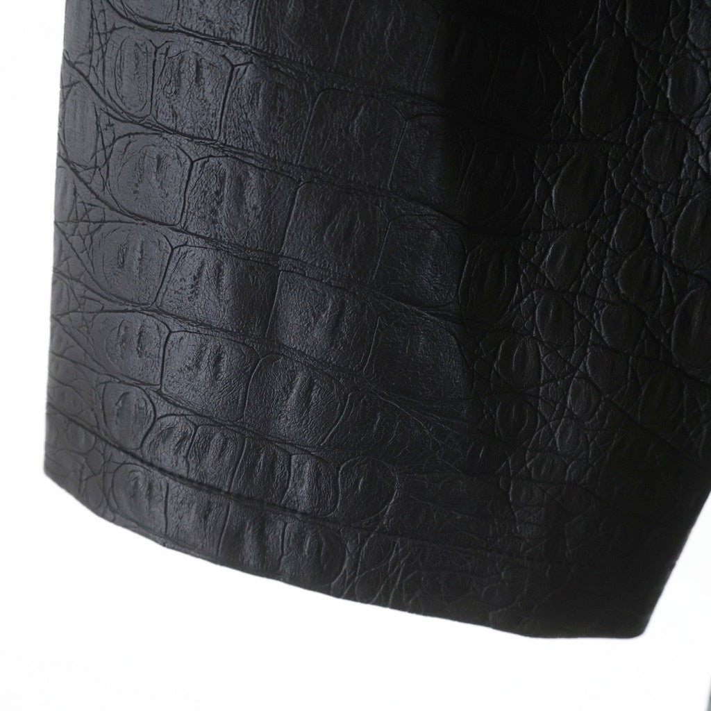 SUPREME(シュプリーム) 22SS Faux Croc Car Coat フェイククロコカーコート フェイクレザージャケット 型押し ブラック