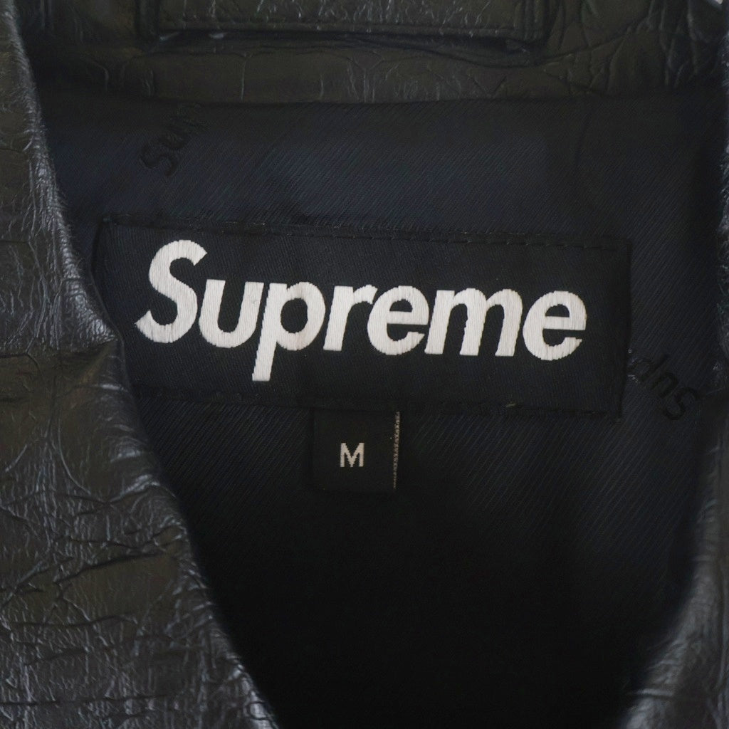 SUPREME(シュプリーム) 22SS Faux Croc Car Coat フェイククロコカーコート フェイクレザージャケット 型押し ブラック