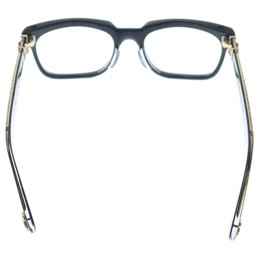 CHROME HEARTS(クロムハーツ) SEE YOU IN TEA BS フレアテンプルウェリントン型眼鏡 アイウェア ブラック/ゴールド