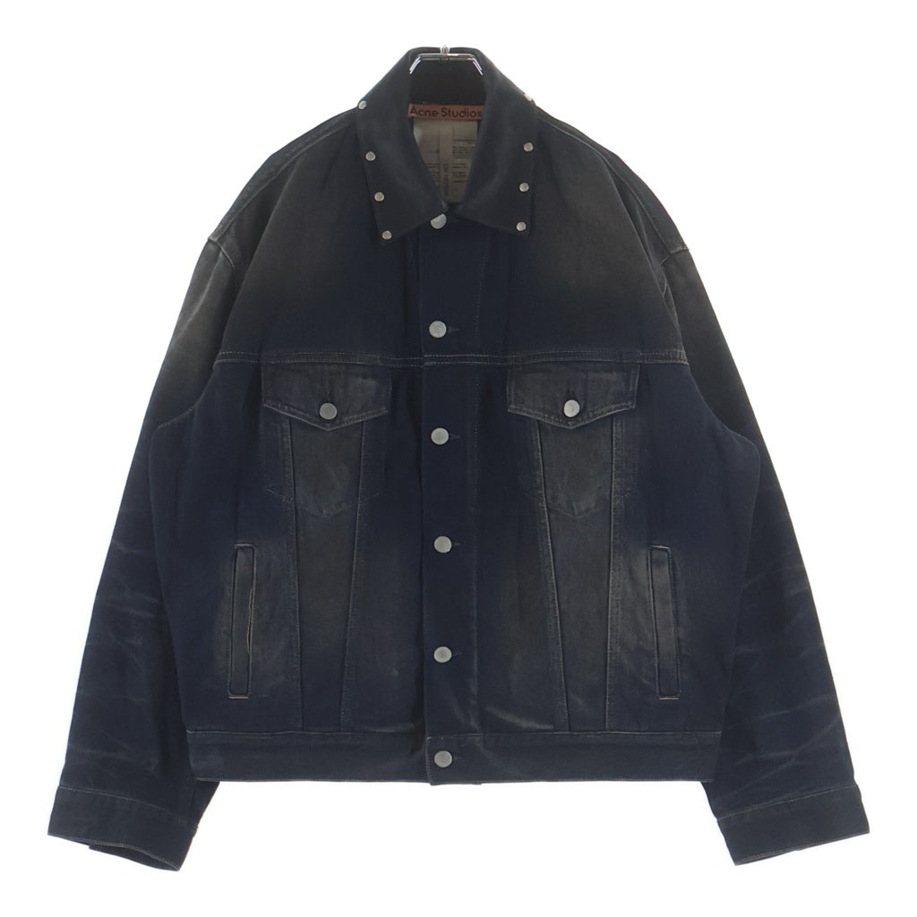 Acne Studios(アクネ ストゥディオズ) オーバーサイズ デニムジャケット レザー切り替え インディゴ FN-UX-OUTW000058