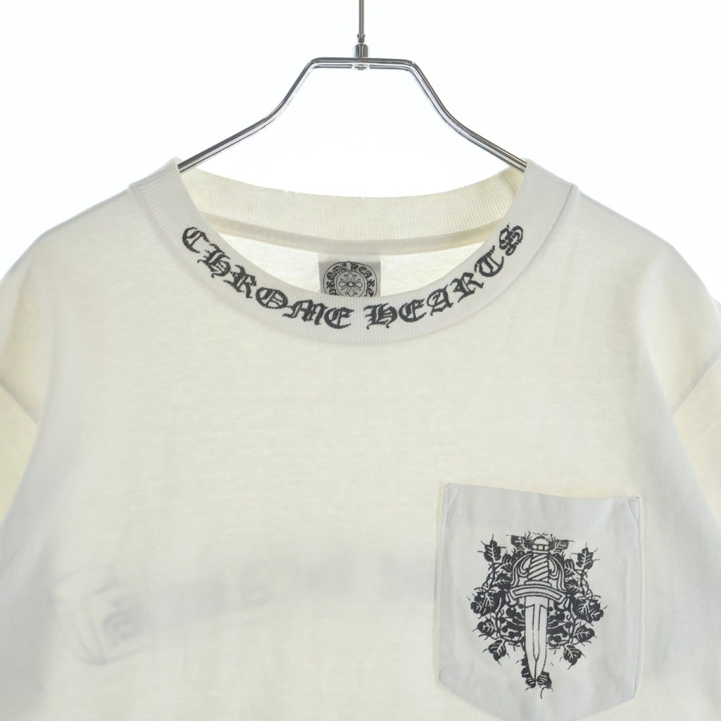 CHROME HEARTS(クロムハーツ) OLD CH S/S T-SHIRT オールド ネックロゴ ヴァインダガープリント 半袖Tシャツカットソー ホワイト