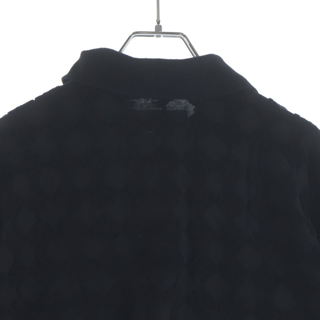AMIRI(アミリ) MA QUAD テクスチャード 半袖 ポロシャツ ブラック レディース AWJYPO1009