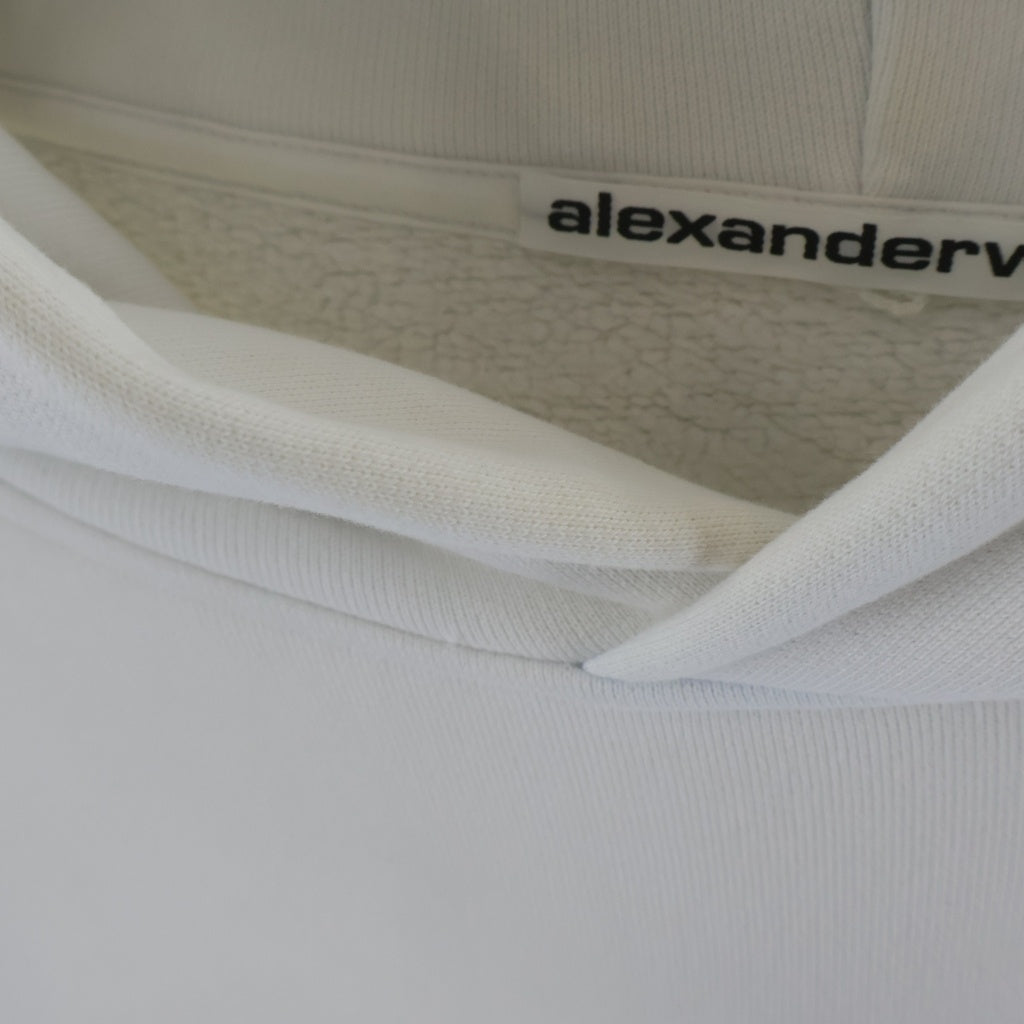 ALEXANDER WANG(アレキサンダーワン) CLASSIC SWEATSHIRT HOODIE WITH LIPSTICK GRAPHIC クラシック リップスティック フーディーパーカー ホワイト