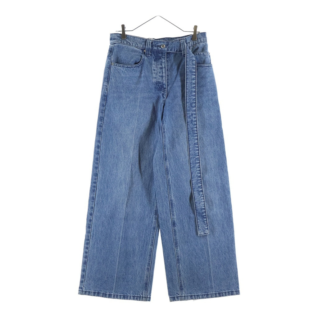 ALEXANDER WANG(アレキサンダーワン) Raver Jean With Belt ベルト ジーンズ デニム ワイド パンツ レディース インディゴ