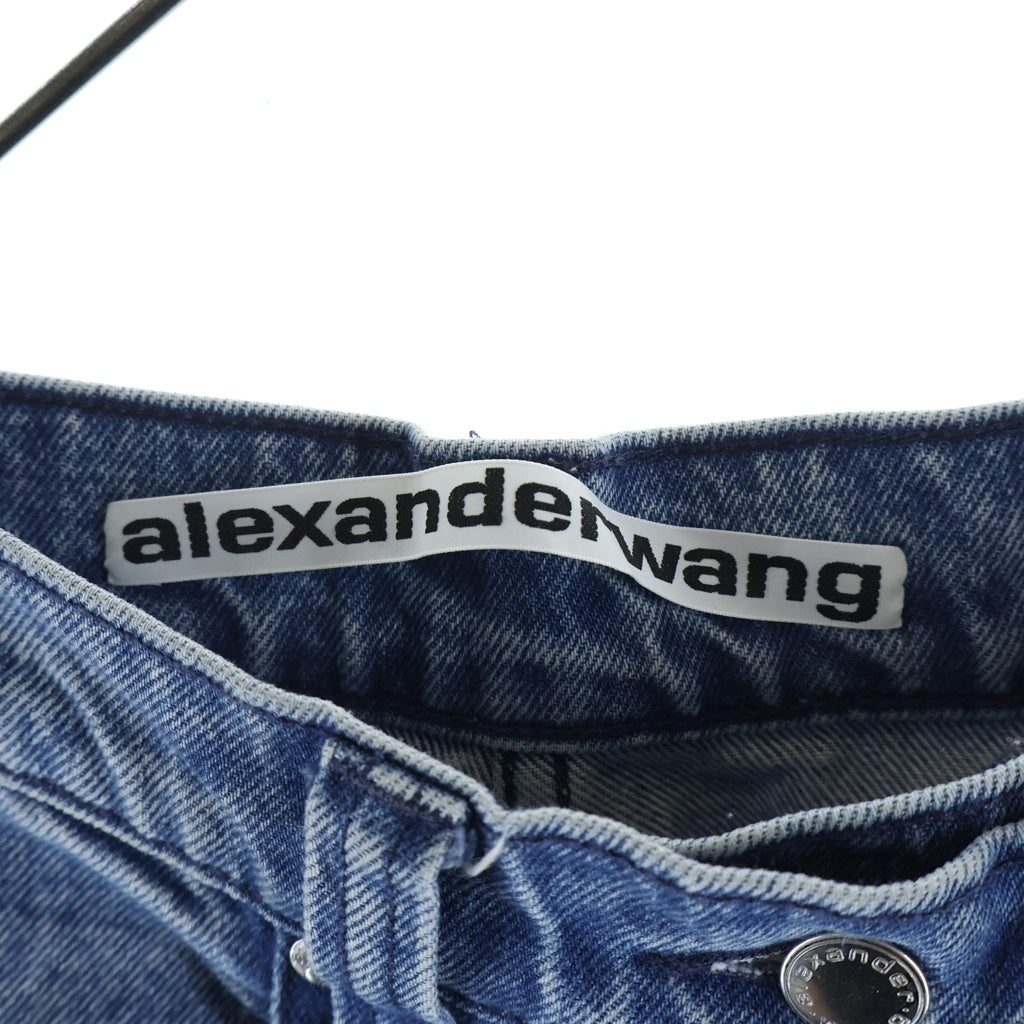 ALEXANDER WANG(アレキサンダーワン) Raver Jean With Belt ベルト ジーンズ デニム ワイド パンツ レディース インディゴ