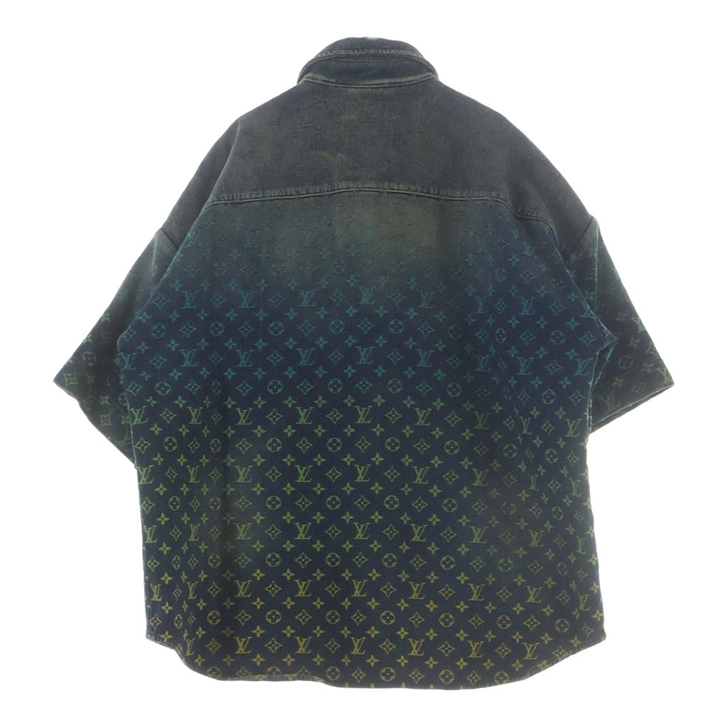 LOUIS VUITTON(ルイヴィトン) 23SS Rainbow Monogram Short Sleeve Denim Shirts RM231 YM4 HOS72X レインボーモノグラム ショートスリーブデニムシャツ 半袖シャツ インディゴ