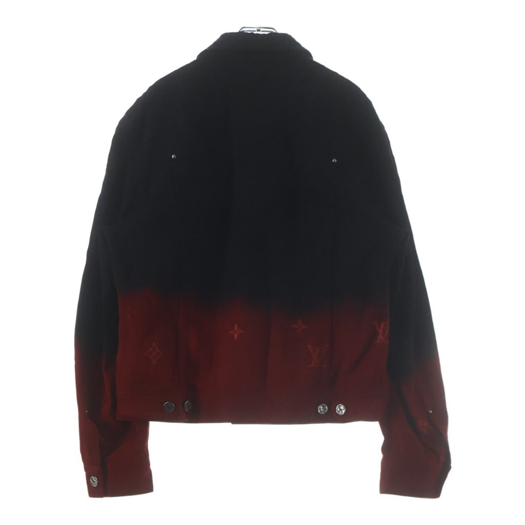 LOUIS VUITTON(ルイヴィトン) 24AW Embroidered Denim Blouson モノグラムグラデーションデニムジャケット ブラック/レッド RM241M TZ0 HQA15W