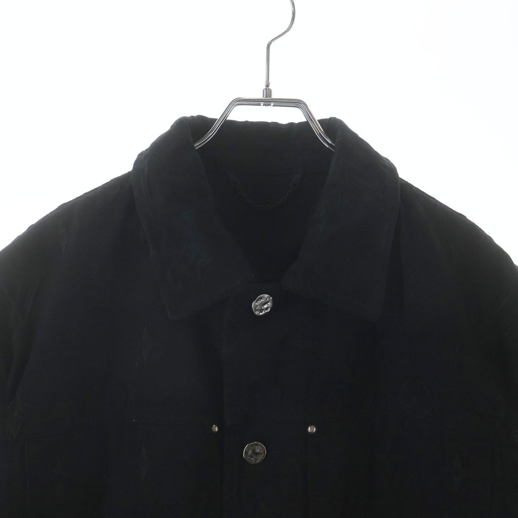 LOUIS VUITTON(ルイヴィトン) 24AW Embroidered Denim Blouson モノグラムグラデーションデニムジャケット ブラック/レッド RM241M TZ0 HQA15W